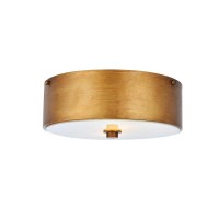 Hazen 2 Light 12 Inch Vintage Gold Flush Mount