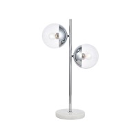 Eclipse 2 Lights Chrome Table Lamp With Clear Glass