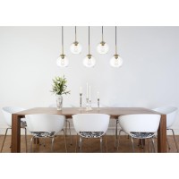 Baxter 5 Lights Brass Pendant With Clear Glass