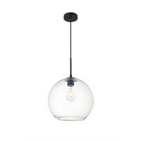 Baxter 1 Light Black Pendant With Clear Glass