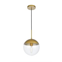 Eclipse 1 Light Brass Pendant With Clear Glass