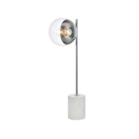 Eclipse 1 Light Chrome Table Lamp With Clear Glass