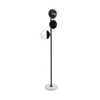 Eclipse 3 Lights Black Floor Lamp With Clear Glass