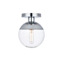 Eclipse 1 Light Chrome Flush Mount With Clear Glass