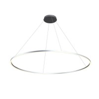 Integrated Led Chandelier Height Adjustable Circular Pendant Light In Silver