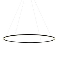 Integrated Led Chandelier Height Adjustable Circular Pendant Light In Black