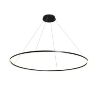 Integrated Led Chandelier Height Adjustable Circular Pendant Light In Black