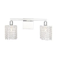 Phineas 2 Light Chrome And Clear Crystals Wall Sconce