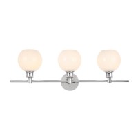 Collier 3 Light Chrome And Frosted White Glass Wall Sconce