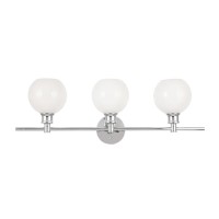 Collier 3 Light Chrome And Frosted White Glass Wall Sconce