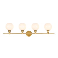 Collier 4 Light Brass And Frosted White Glass Wall Sconce