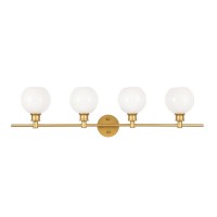 Collier 4 Light Brass And Frosted White Glass Wall Sconce