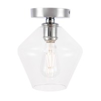 Gene 1 Light Chrome And Clear Glass Flush Mount