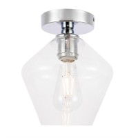 Gene 1 Light Chrome And Clear Glass Flush Mount