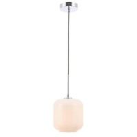 Collier 1 Light Chrome And Frosted White Glass Pendant