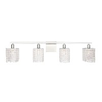 Phineas 4 Light Chrome And Clear Crystals Wall Sconce