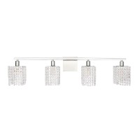 Phineas 4 Light Chrome And Clear Crystals Wall Sconce