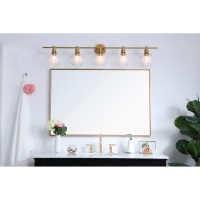 Collier 5 Light Brass And Clear Glass Wall Sconce