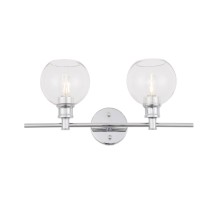 Collier 2 Light Chrome And Clear Glass Wall Sconce