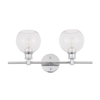 Collier 2 Light Chrome And Clear Glass Wall Sconce