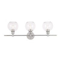 Collier 3 Light Chrome And Clear Glass Wall Sconce