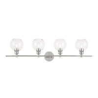 Collier 4 Light Chrome And Clear Glass Wall Sconce