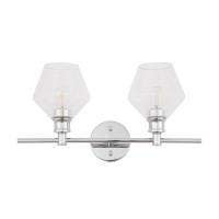 Gene 2 Light Chrome And Clear Glass Wall Sconce