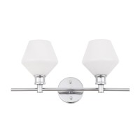 Gene 2 Light Chrome And Frosted White Glass Wall Sconce