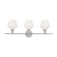 Gene 3 Light Chrome And Frosted White Glass Wall Sconce