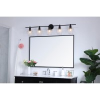 Gene 5 Light Black And Clear Glass Wall Sconce