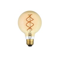 Led Decorative Helix Vertical 2000K Nostaligic Filament 6 Watts 300 Lumens Amber Tint G25 Light Bulb