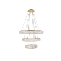 Monroe Integrated Led Chip Light Gold Chandelier Clear Royal Cut Crystal