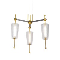 Vonn Lighting Vap2103Ab 26 In Toscana Vap2103Ab Integrated Led Pendant Lighting Fixture With Glass Shade In Antique Brass