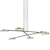 Vonn Lighting Vac3196Ab 39 In Torino Vac3196Ab Integrated Led Chandelier Lighting Fixture With Rotating Led Disk In Antique Bras