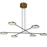 Vonn Lighting Vac3196Ab 39 In Torino Vac3196Ab Integrated Led Chandelier Lighting Fixture With Rotating Led Disk In Antique Bras