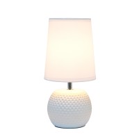 Simple Designs Studded Texture Ceramic Table Lamp White