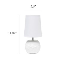 Simple Designs Studded Texture Ceramic Table Lamp White