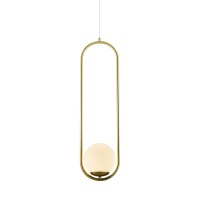 Integrated Led Height Adjustable Pendant Light In Antique Brass With Glass Shade