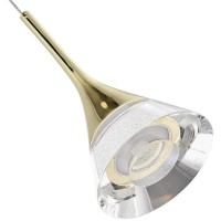 Integrated Led Height Adjustable Pendant Light With Cone Shade In Gold