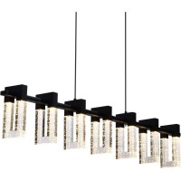 7Light Pendant Lighting Height Adjustable Integrated Led Linear Chandelier