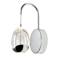 Integrated Led Wall Sconce Light With Clear Glass Shade In Polished Chrome