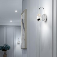 Integrated Led Wall Sconce Light With Clear Glass Shade In Polished Chrome