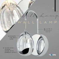 Integrated Led Wall Sconce Light With Clear Glass Shade In Polished Chrome