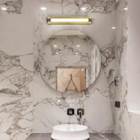 Integrated Led Ada Compliant Bathroom Wall Lighting Fixture In Antique Brass