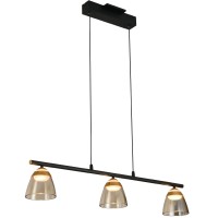 3Light Height Adjustable Pendant Lighting Integrated Led Black Chandelier