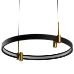 100277V Pendant Light Height Adjustable Integrated Led Black Chandelier