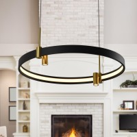 100277V Pendant Light Height Adjustable Integrated Led Black Chandelier