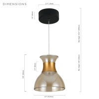 100277V Updown 1Light Integrated Led Black Height Adjustable Pendant Lighting