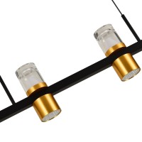 6Light Pendant Lighting Height Adjustable Integrated Led Black Chandelier