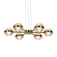 6Light Height Adjustable Pendant Lighting Integrated Led Chandelier